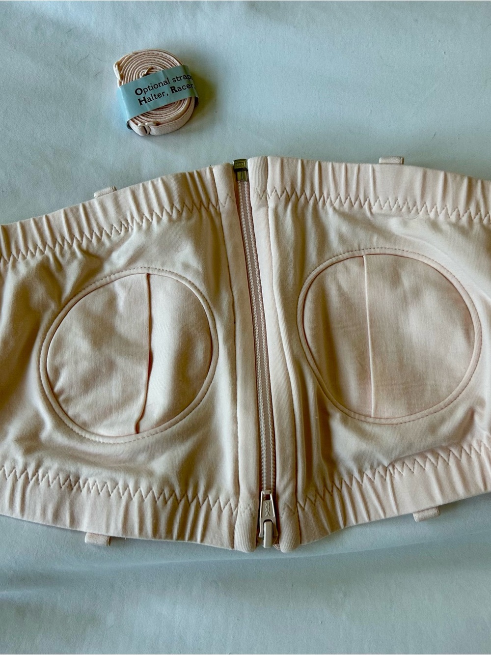 Pumping Bra with Front Zipper - Nude